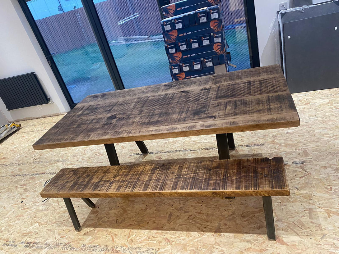 Rustic Industrial Canadian timber dining table - TRL Handmade Furniture