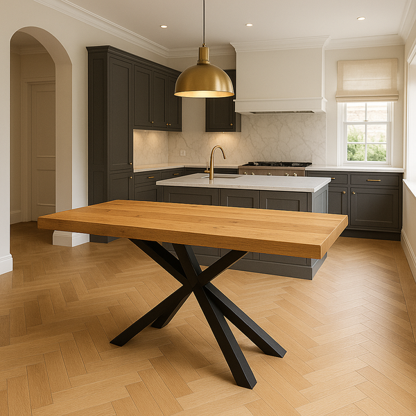 Handmade Reclaimed Wood Dining Table with Spider Legs